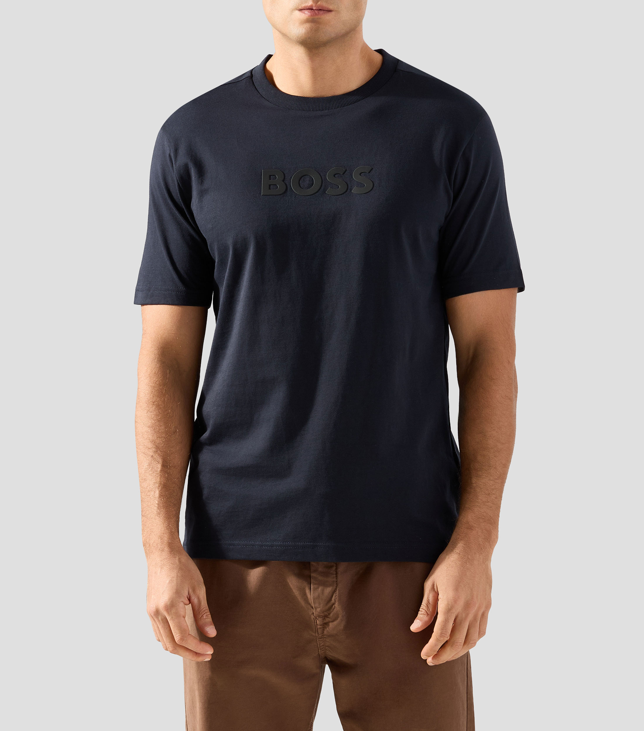 Playera cuello redondo manga corta estampada Hombre